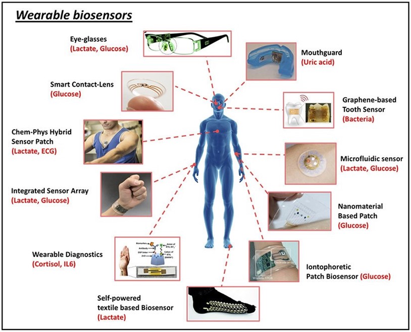 Examples of wearable biosensors